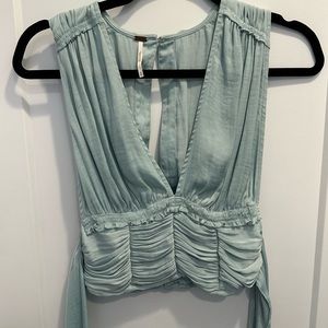 Free people mint green blouse